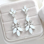 White opal chandelier Bridal earrings - Colette