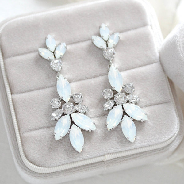 Colette White opal Bridal earrings - Treasures by Agnes