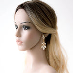 White opal chandelier Bridal earrings - Colette