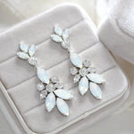 White opal chandelier Bridal earrings - Colette