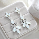 White opal chandelier Bridal earrings - Colette