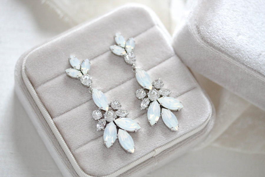 Colette White opal Bridal earrings - Treasures by Agnes