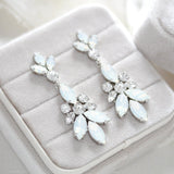 White opal chandelier Bridal earrings - Colette