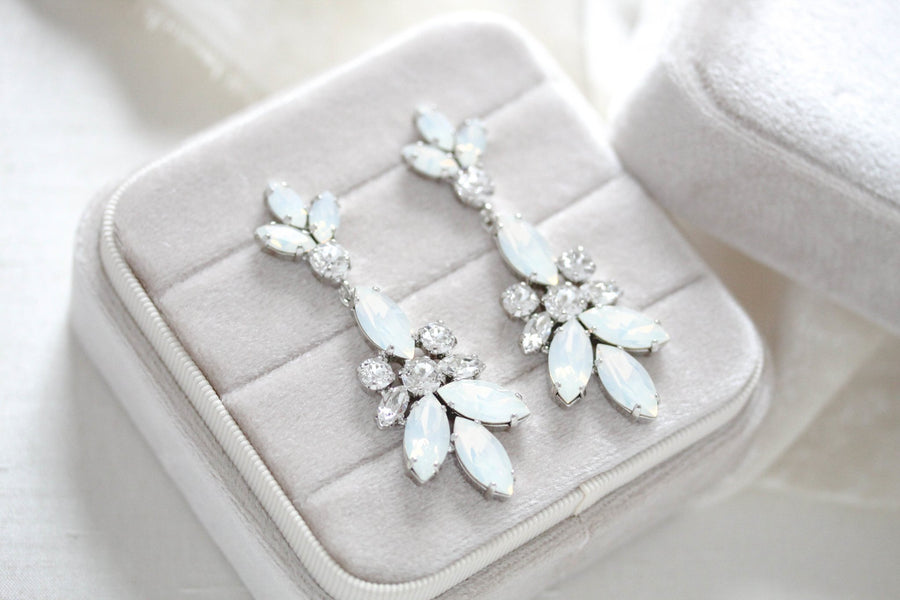 Colette White opal Bridal earrings - Treasures by Agnes