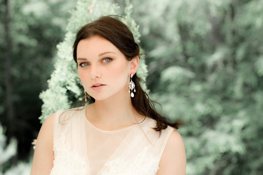 Crystal bridal chandelier earrings - MADISON - Treasures by Agnes