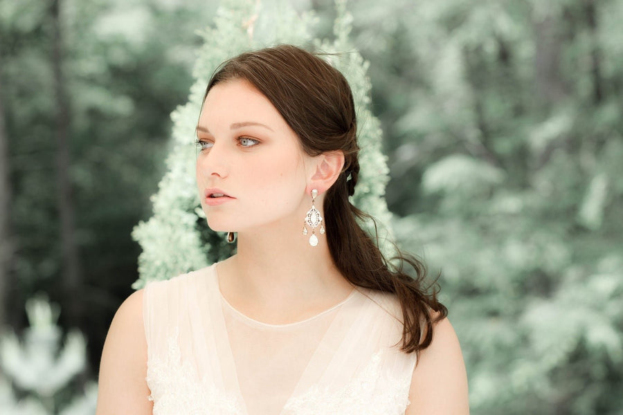 Crystal bridal chandelier earrings - MADISON - Treasures by Agnes