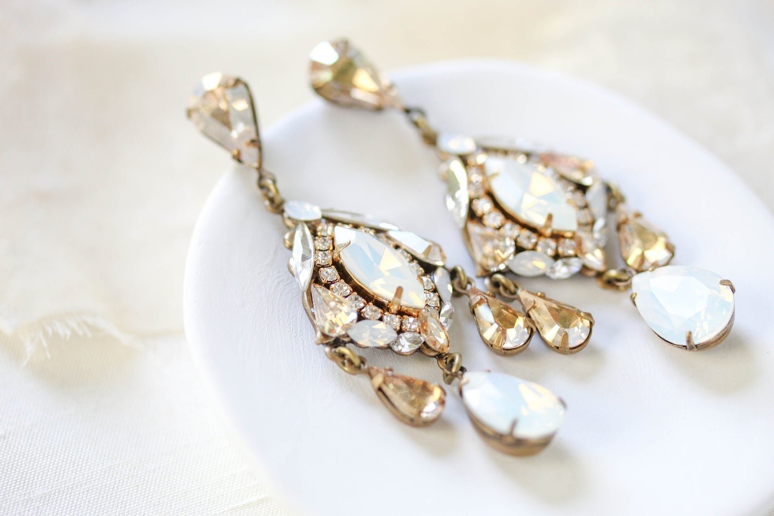 Crystal bridal chandelier earrings - MADISON - Treasures by Agnes
