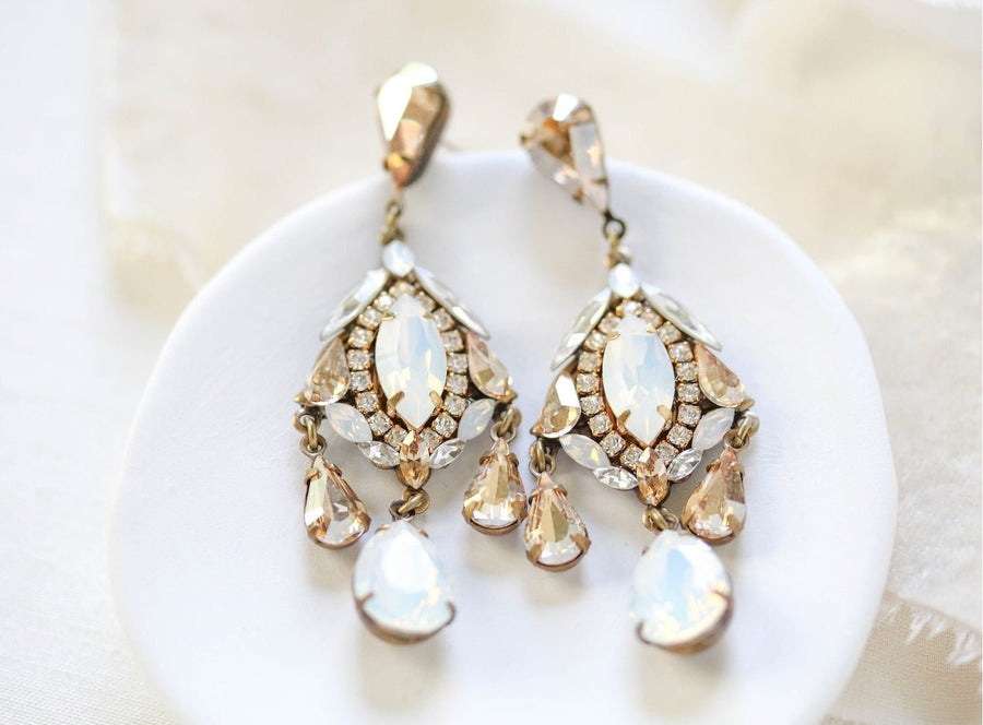 Crystal bridal chandelier earrings - MADISON - Treasures by Agnes