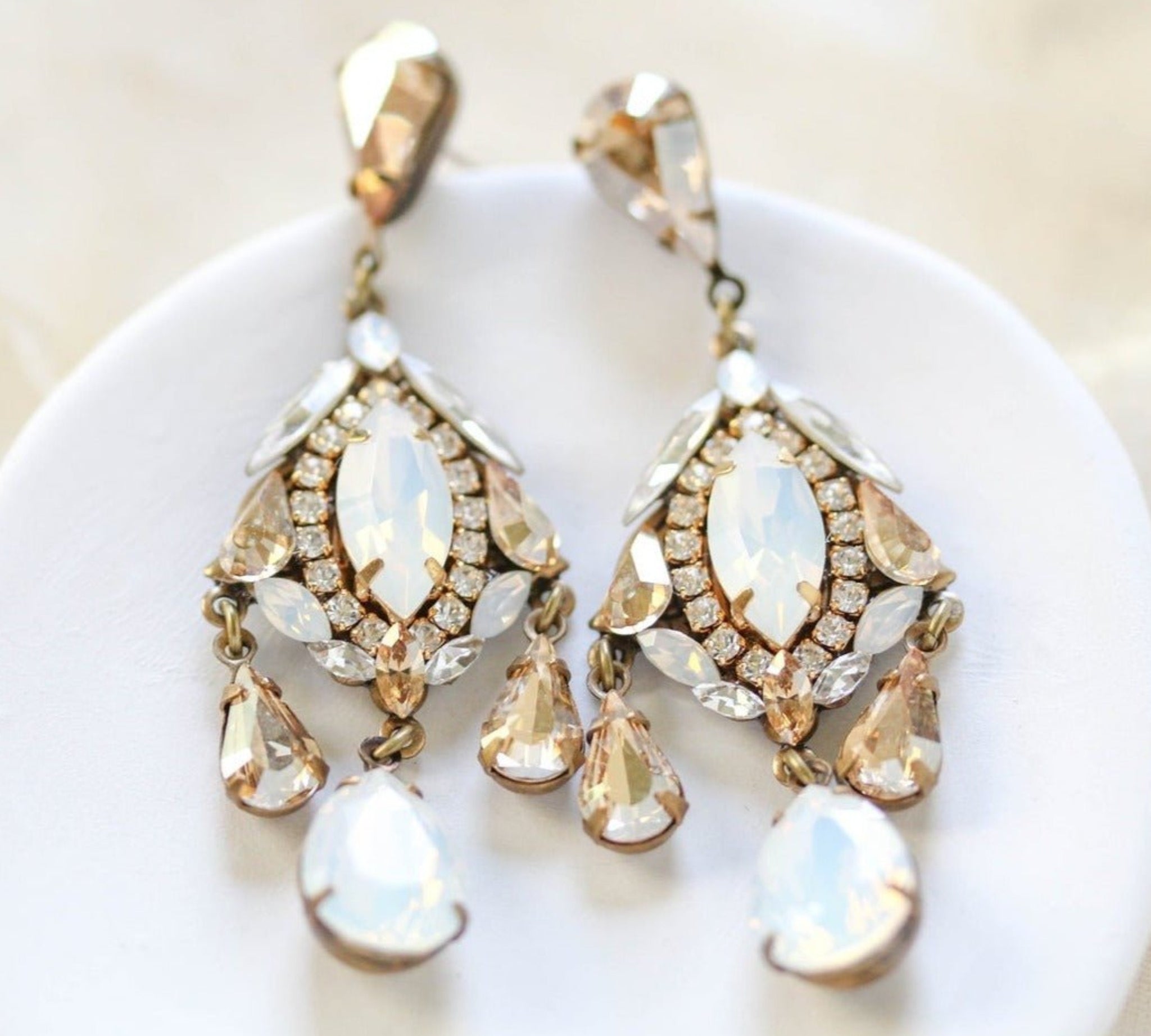 Crystal bridal chandelier earrings - MADISON - Treasures by Agnes