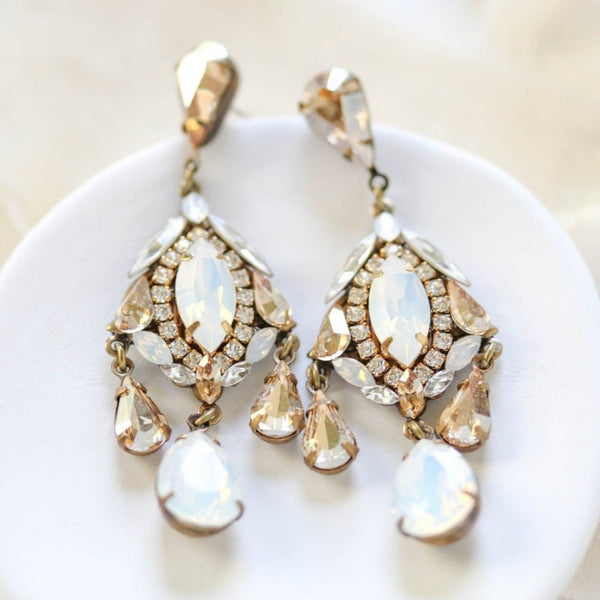 Crystal bridal chandelier earrings - MADISON - Treasures by Agnes