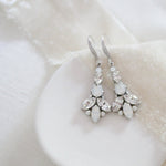 Crystal Art Deco Bridal earrings with white opal accents - PALMER