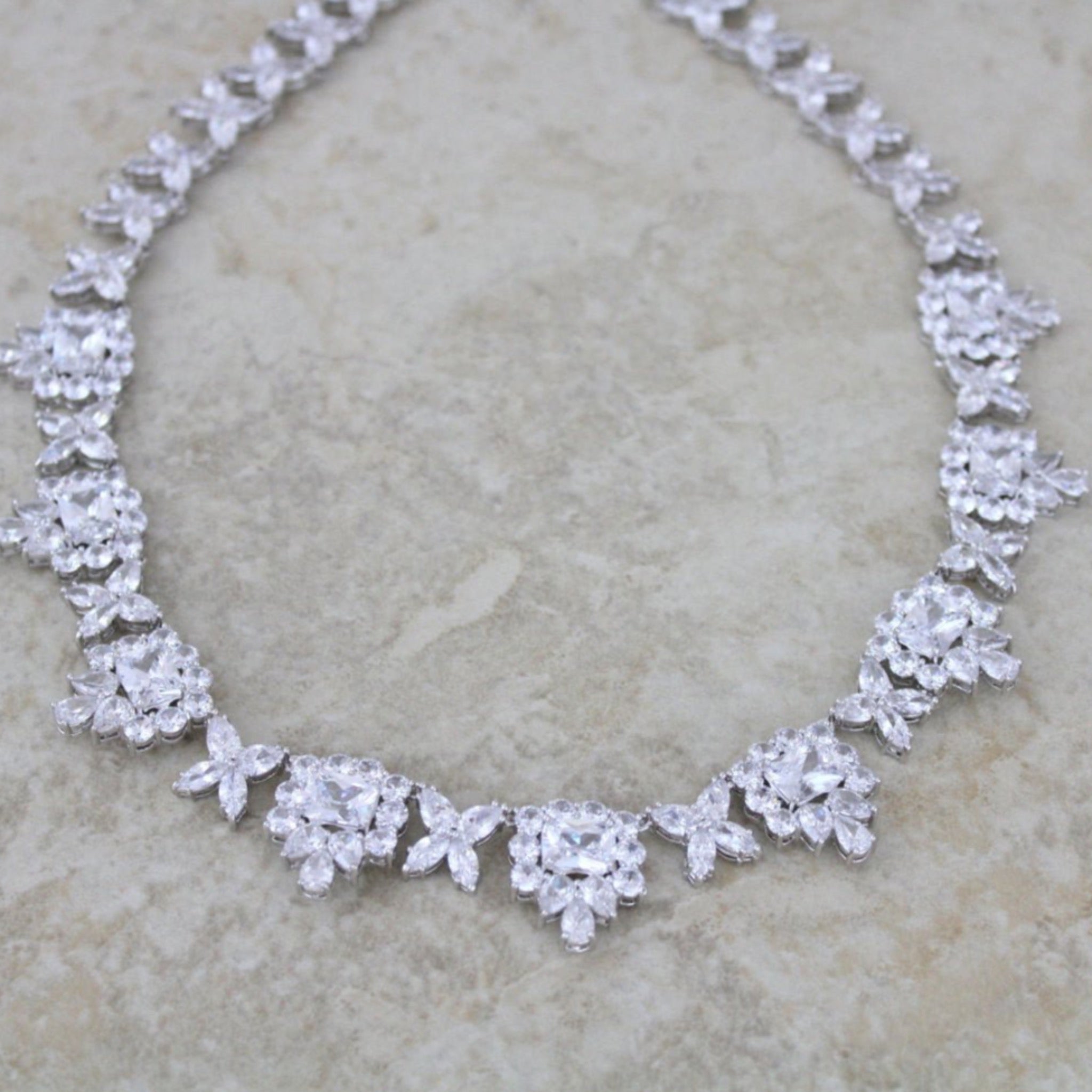 Crystal bridal forehead band headpiece - HARPER - Treasures by Agnes