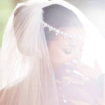 Crystal bridal forehead band headpiece - HARPER - Treasures by Agnes