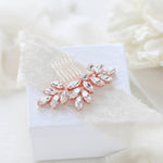 Crystal bridal hair comb leaf headpiece - JULIETTE - Treasures by Agnes