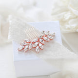 Crystal bridal hair comb leaf headpiece - JULIETTE - Treasures by Agnes