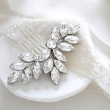 Crystal bridal hair comb leaf headpiece - JULIETTE - Treasures by Agnes