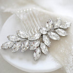 Crystal bridal hair comb leaf headpiece - JULIETTE - Treasures by Agnes