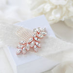 Crystal bridal hair comb leaf headpiece - JULIETTE - Treasures by Agnes