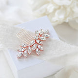 Crystal bridal hair comb leaf headpiece - JULIETTE - Treasures by Agnes