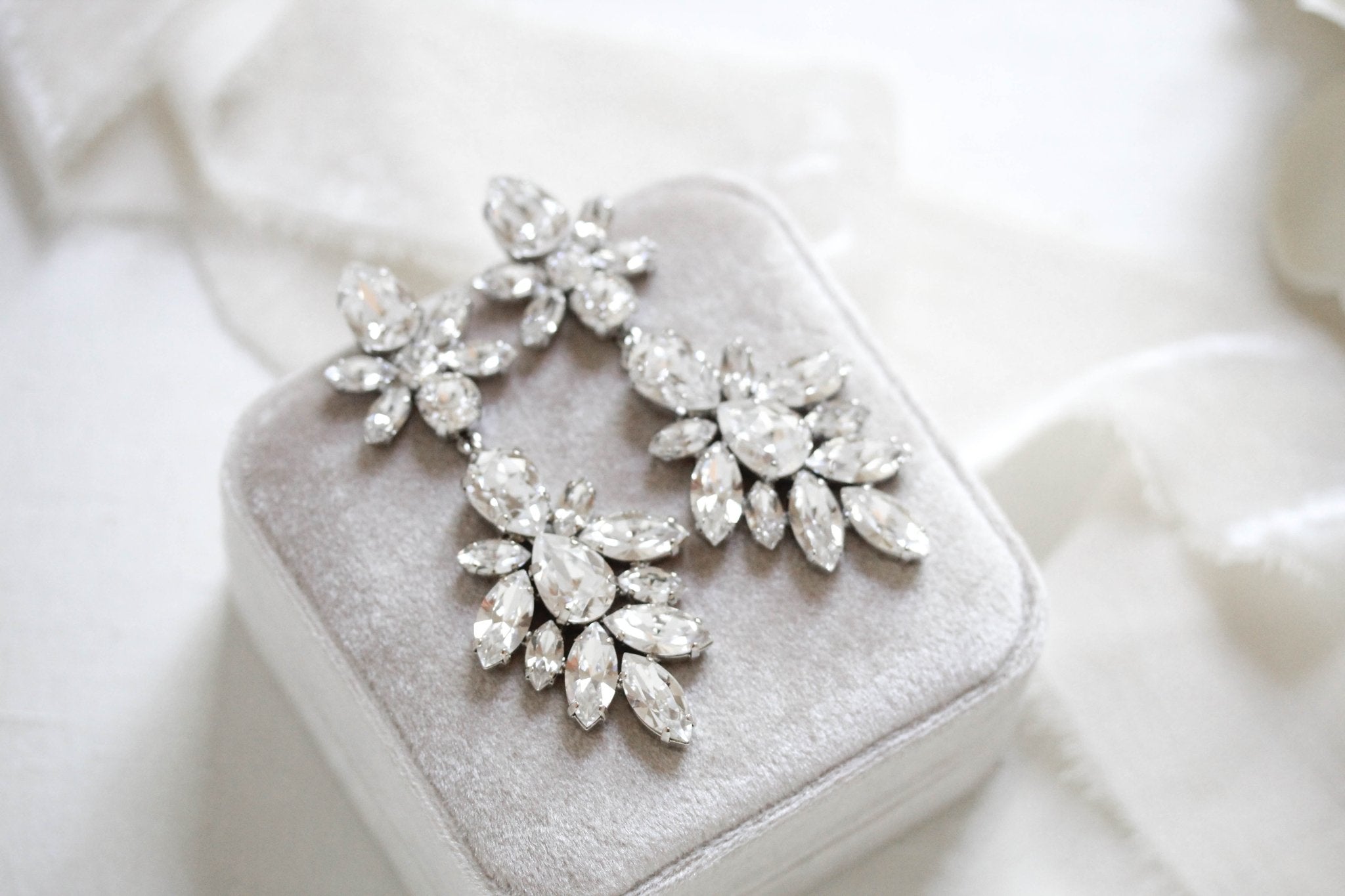 Crystal Bridal Statement earrings - JESSICA - Treasures by Agnes