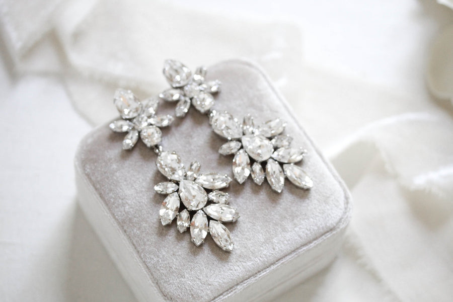Crystal Bridal Statement earrings - JESSICA - Treasures by Agnes