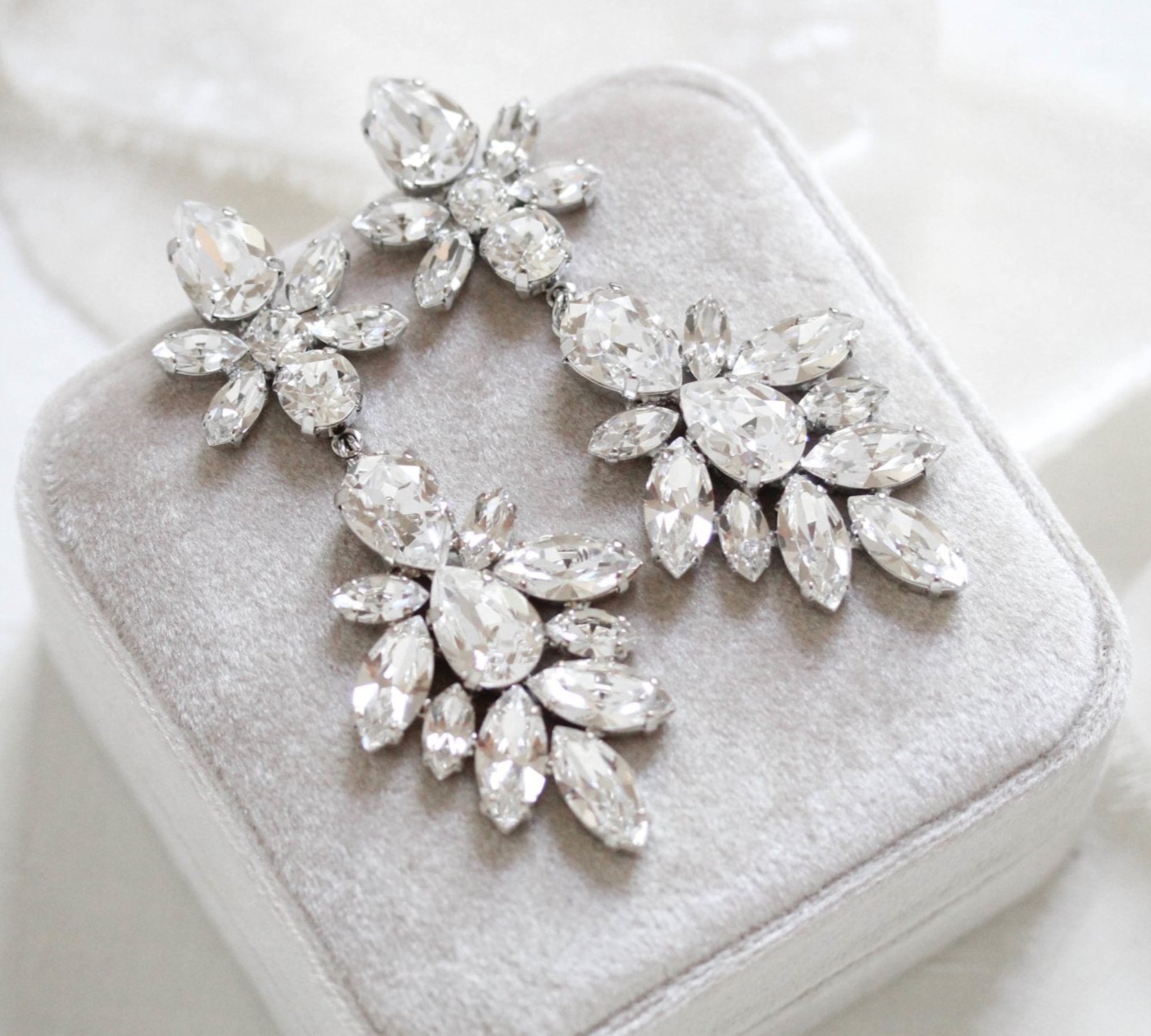 Crystal Bridal Statement earrings - JESSICA - Treasures by Agnes