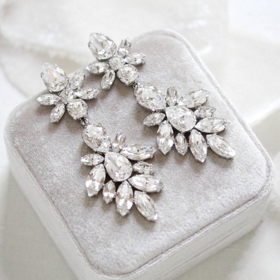 Crystal Bridal Statement earrings - JESSICA - Treasures by Agnes