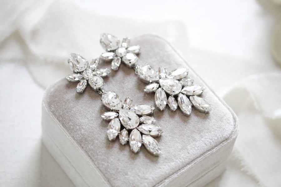 Crystal Bridal Statement earrings - JESSICA - Treasures by Agnes