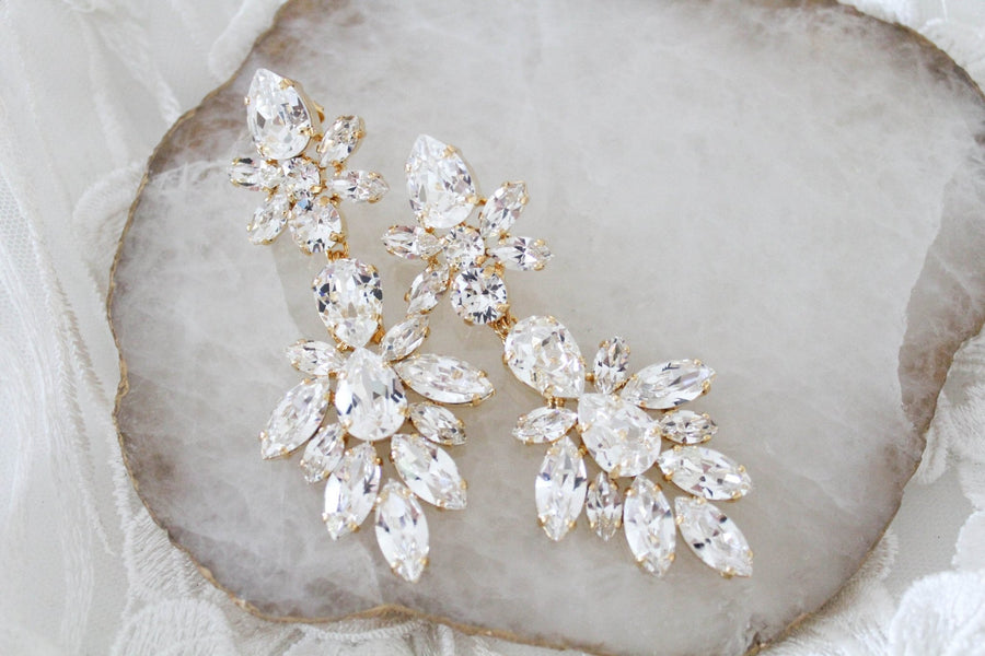 Crystal Bridal Statement earrings - JESSICA - Treasures by Agnes