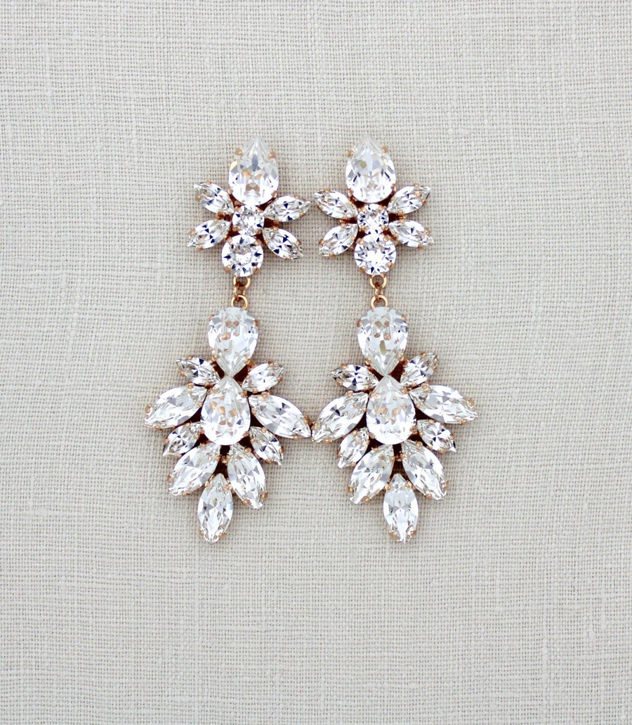 Crystal Bridal Statement earrings - JESSICA - Treasures by Agnes
