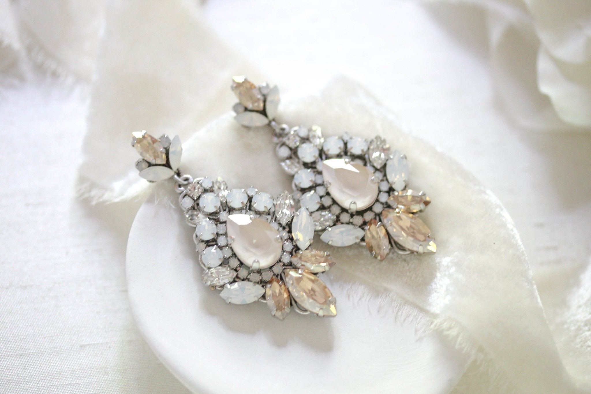 Crystal Chandelier Wedding earrings - BEVERLY - Treasures by Agnes