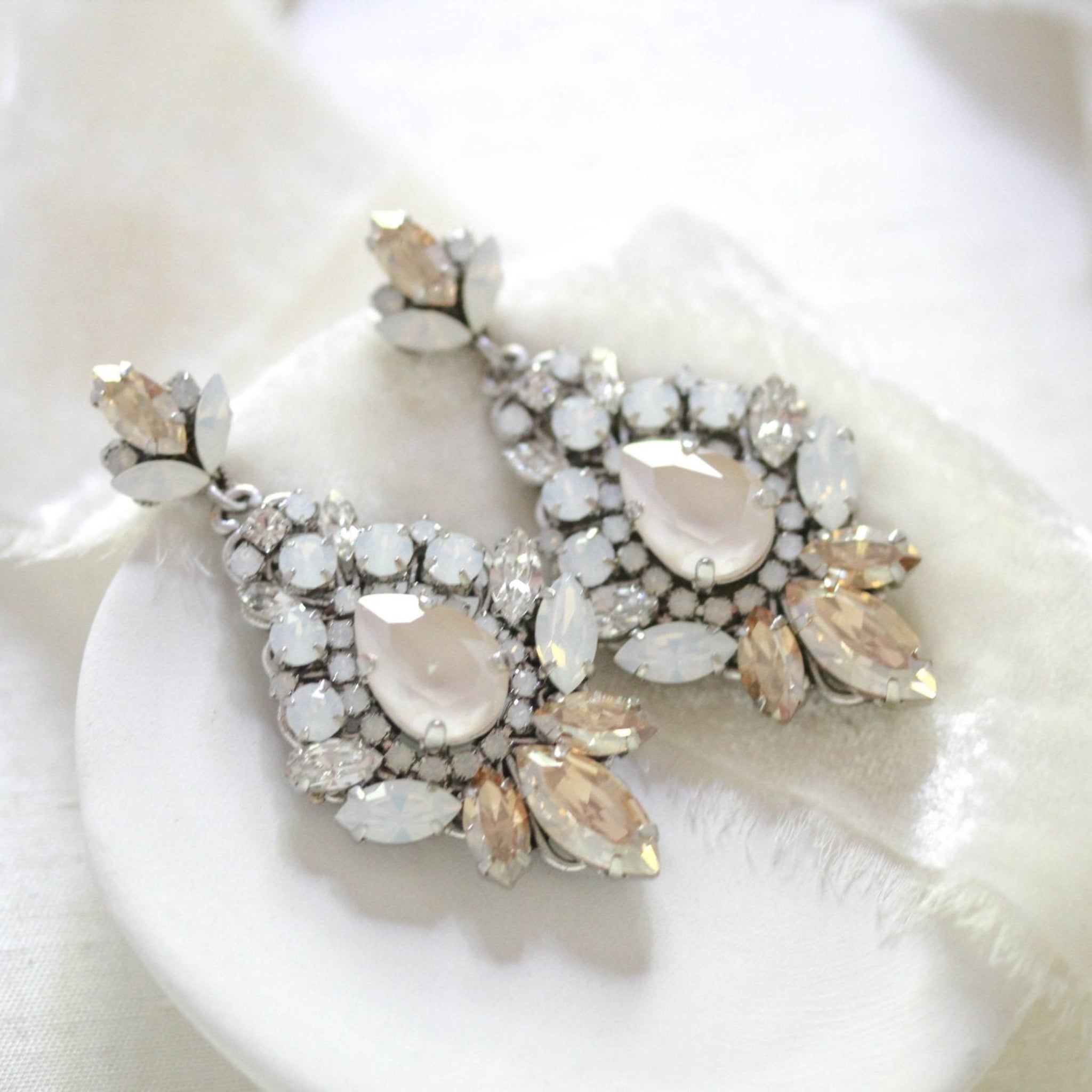 Crystal Chandelier Wedding earrings - BEVERLY - Treasures by Agnes