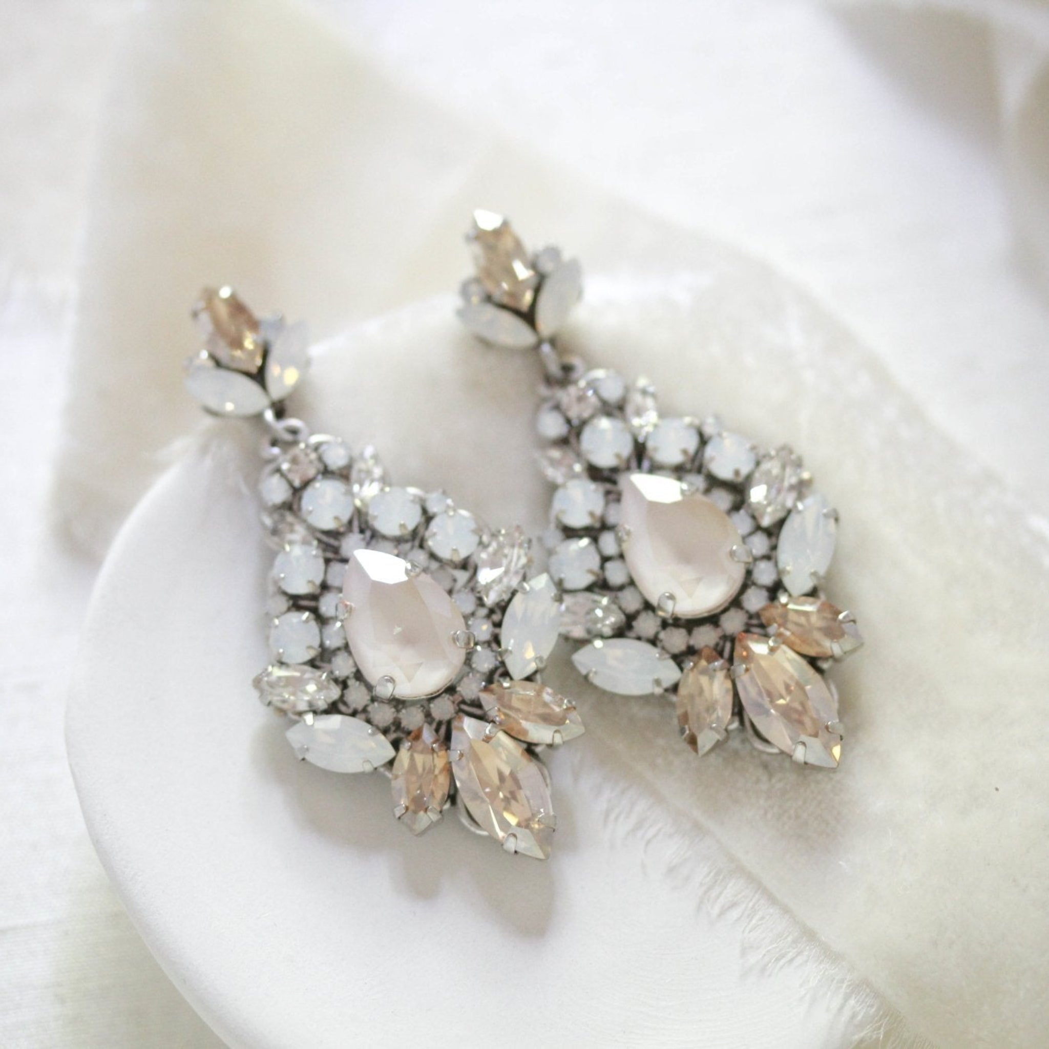 Crystal Chandelier Wedding earrings - BEVERLY - Treasures by Agnes