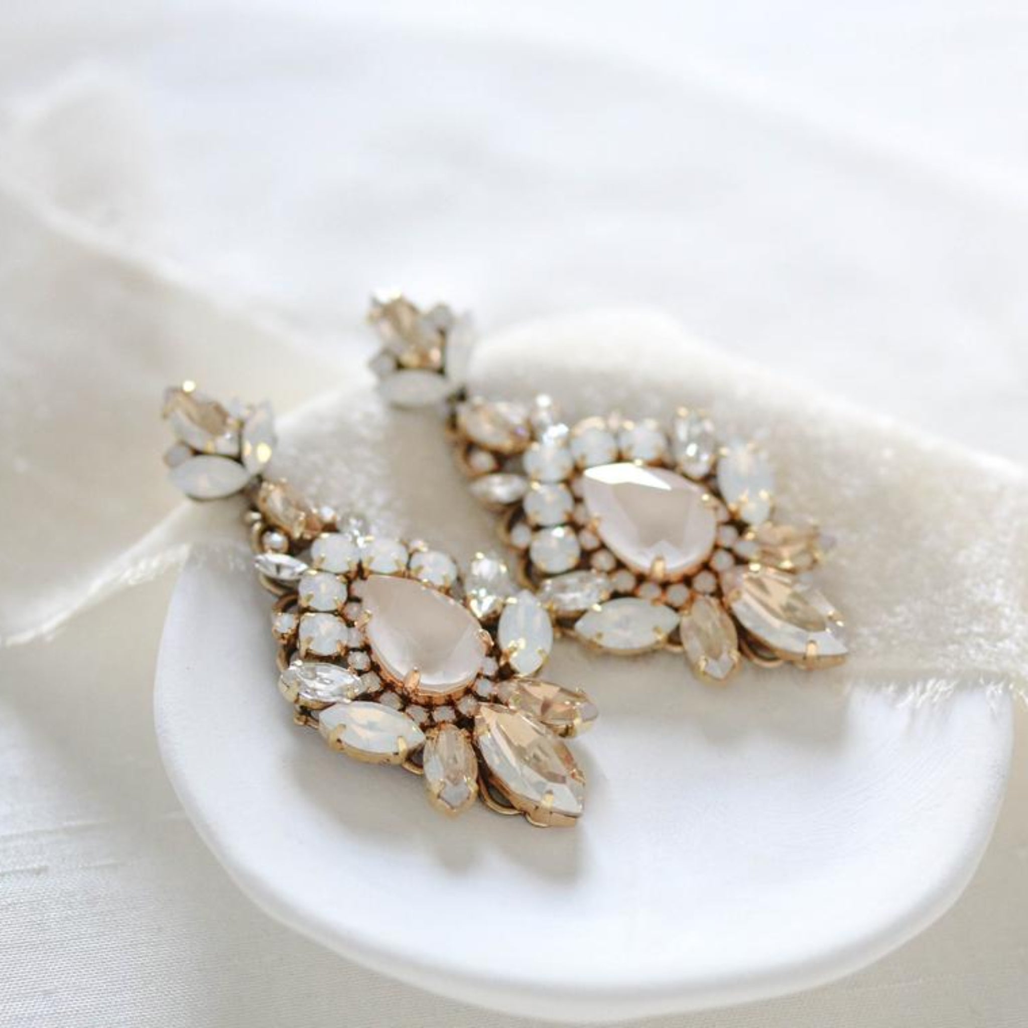 Crystal Chandelier Wedding earrings - BEVERLY - Treasures by Agnes