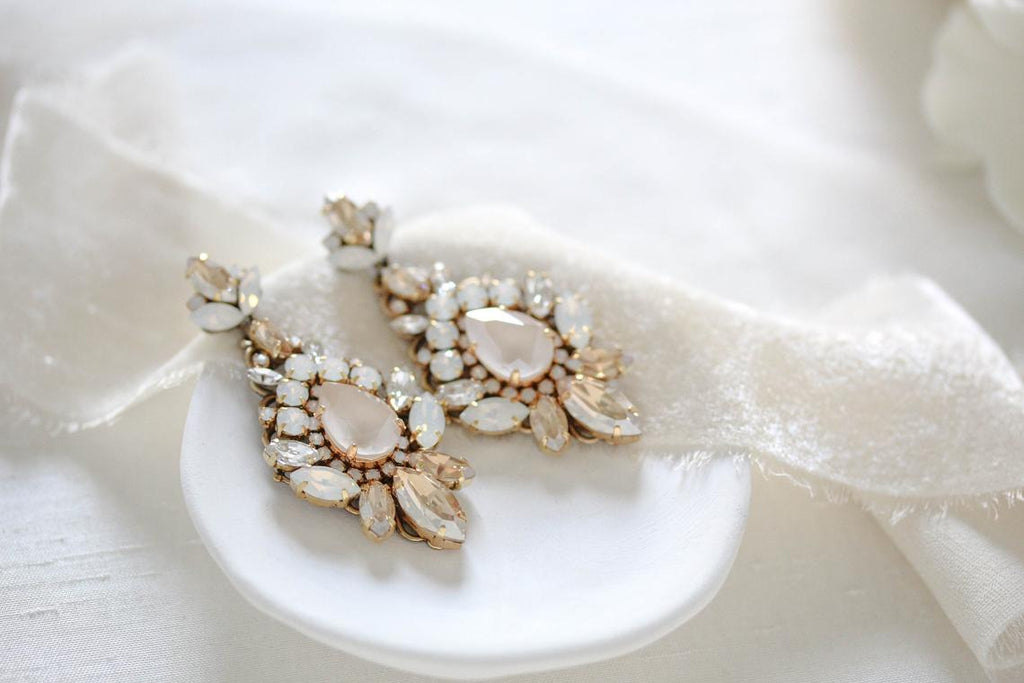 Crystal Chandelier Wedding earrings - BEVERLY - Treasures by Agnes