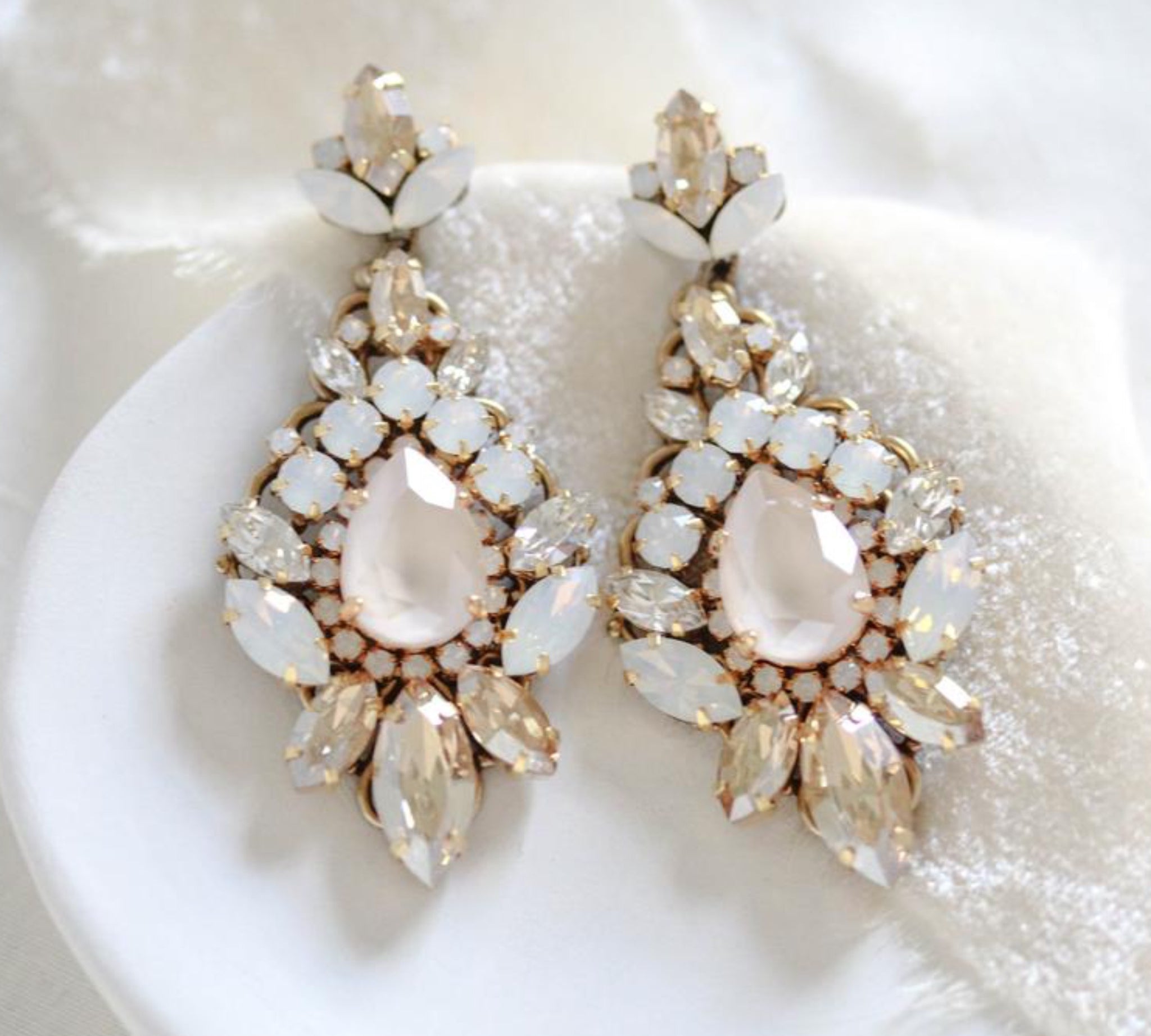 Crystal Chandelier Wedding earrings - BEVERLY - Treasures by Agnes