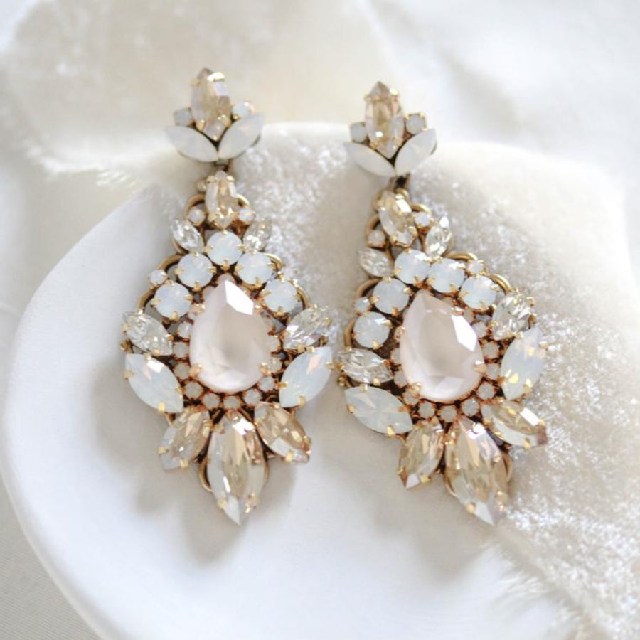 Crystal Chandelier Wedding earrings - BEVERLY - Treasures by Agnes