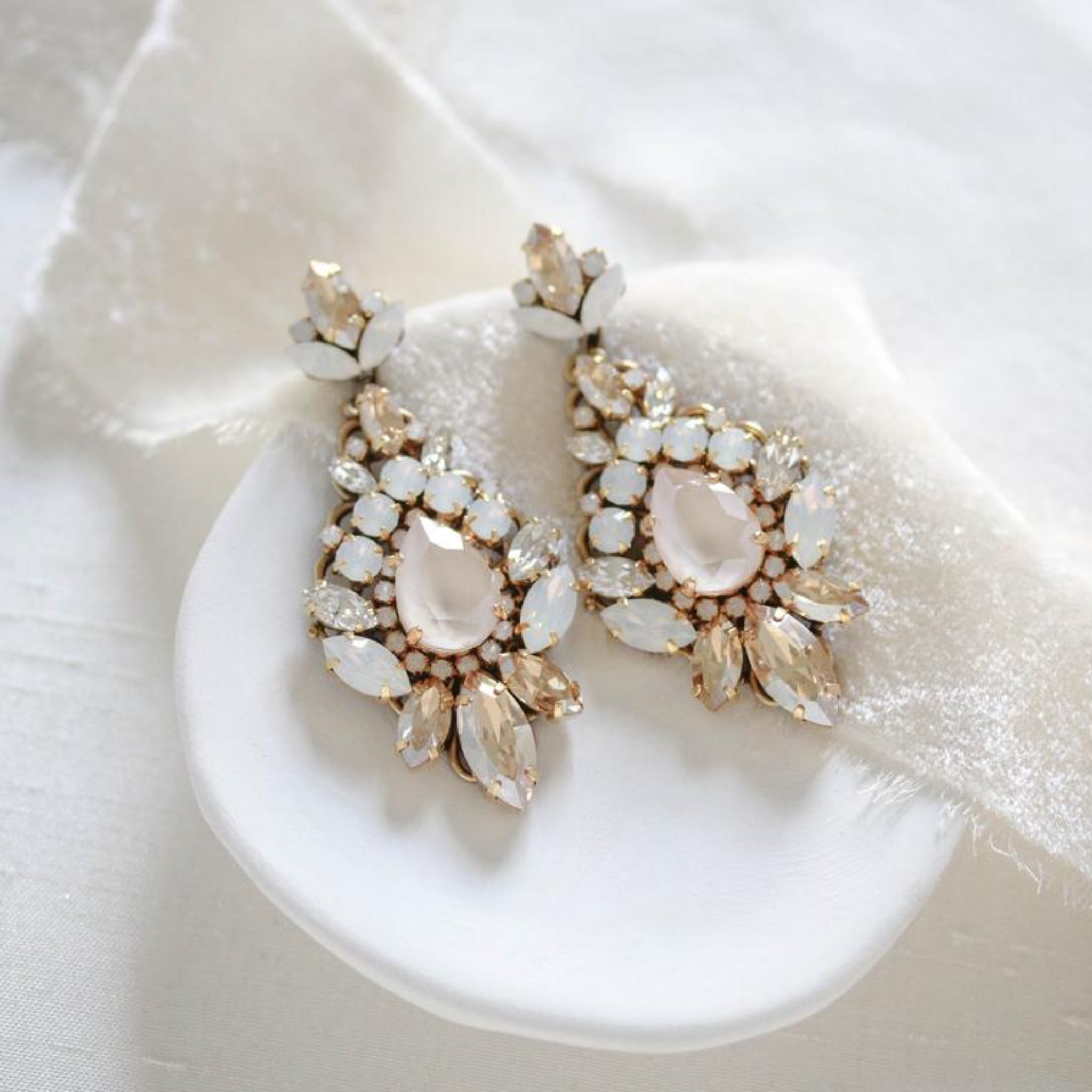 Crystal Chandelier Wedding earrings - BEVERLY - Treasures by Agnes