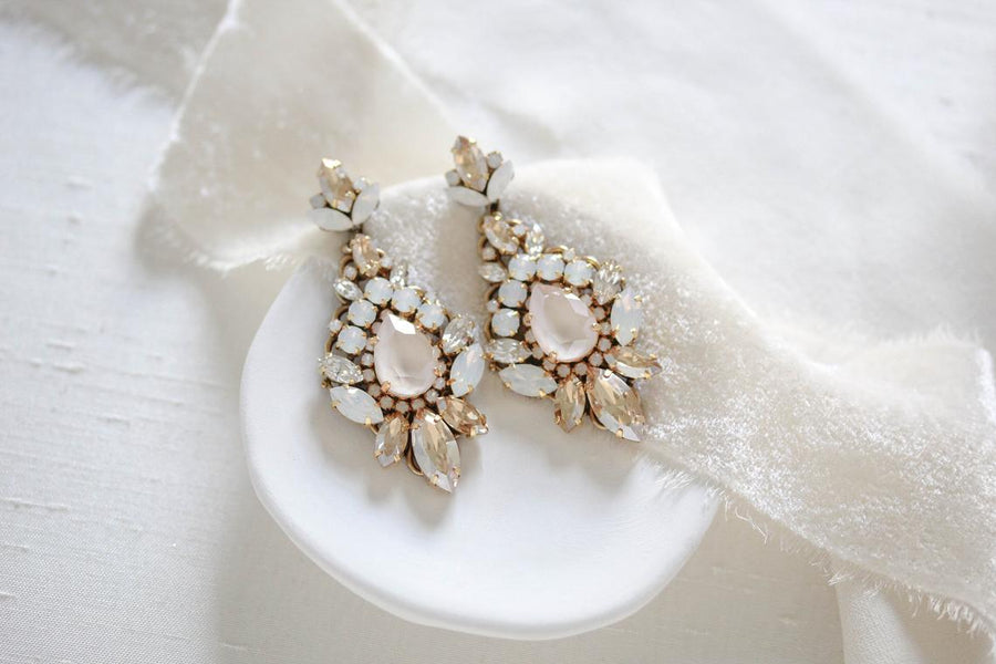 Crystal Chandelier Wedding earrings - BEVERLY - Treasures by Agnes