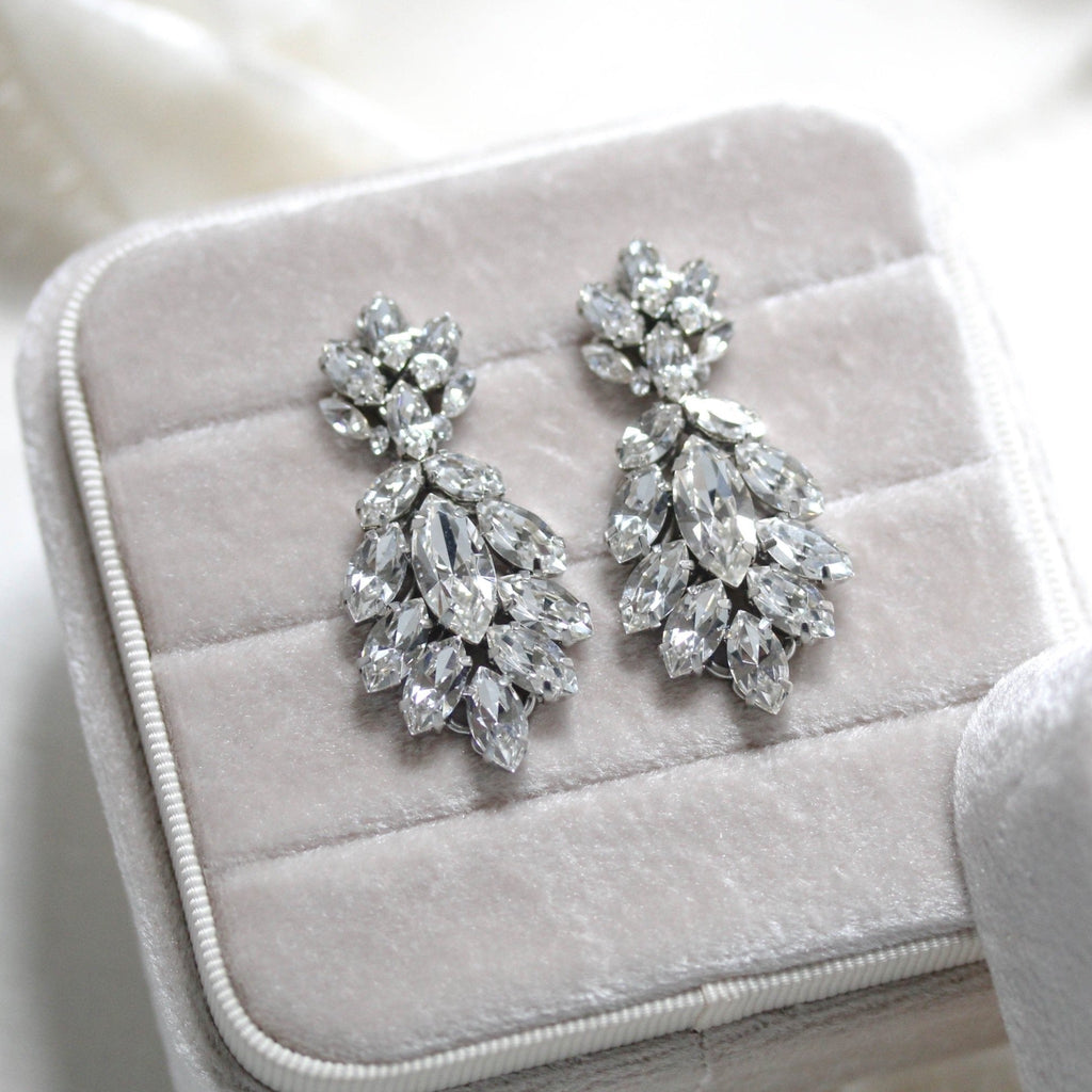 Crystal cluster Bridal earrings - ELLA - Treasures by Agnes