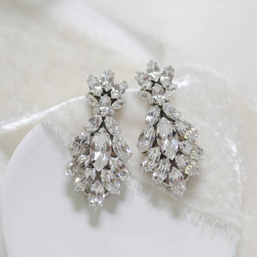 Crystal cluster Bridal earrings - ELLA - Treasures by Agnes
