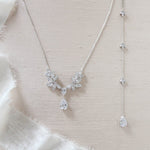 Crystal drop Cubic zirconia bridal backdrop necklace - HEIDI - Treasures by Agnes