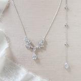 Crystal drop Cubic zirconia bridal backdrop necklace - HEIDI - Treasures by Agnes