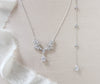 Crystal drop Cubic zirconia bridal backdrop necklace - HEIDI - Treasures by Agnes