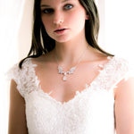 Crystal drop Cubic zirconia bridal backdrop necklace - HEIDI - Treasures by Agnes