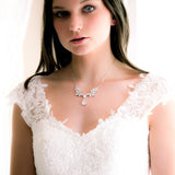 Crystal drop Cubic zirconia bridal backdrop necklace - HEIDI - Treasures by Agnes