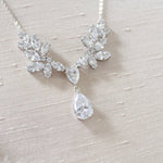 Crystal drop Cubic zirconia bridal backdrop necklace - HEIDI - Treasures by Agnes