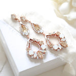 Crystal Statement Bridal chandelier earrings - QUINN - Treasures by Agnes