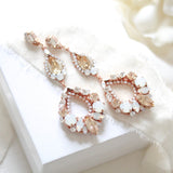 Crystal Statement Bridal chandelier earrings - QUINN - Treasures by Agnes