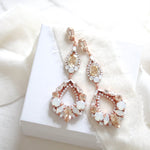 Crystal Statement Bridal chandelier earrings - QUINN - Treasures by Agnes